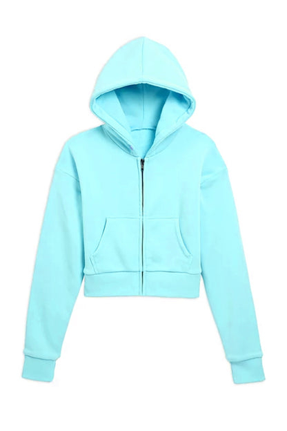 JUNIOR DYLAN ZIP CROP HOODIE - FINAL SALE