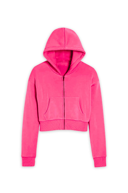 JUNIOR DYLAN ZIP CROP HOODIE - FINAL SALE