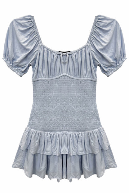 TWEEN ELLIE SOLID PUFF SLEEVE DAY DRESS