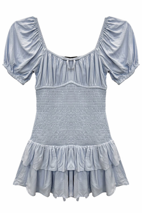 TWEEN ELLIE SOLID PUFF SLEEVE DAY DRESS