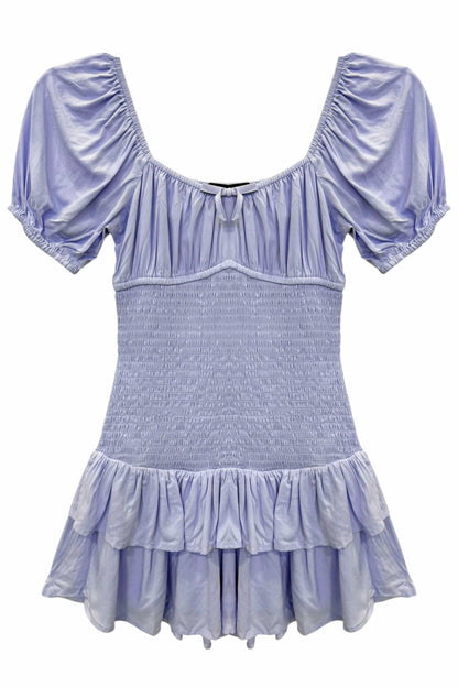 TWEEN ELLIE SOLID PUFF SLEEVE DAY DRESS