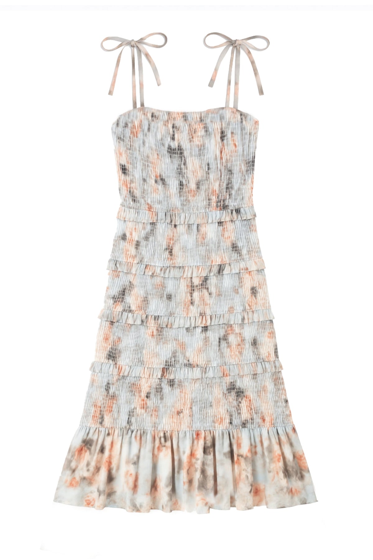 JUNIOR EVAN SMOCKED TIERED MAXI DRESS