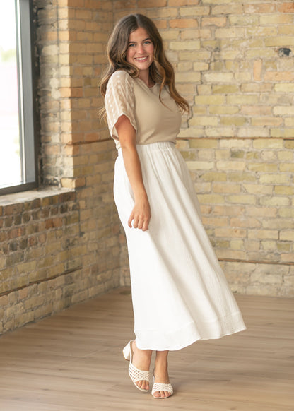 Elizabeth Embroidered Flutter Sleeve Top