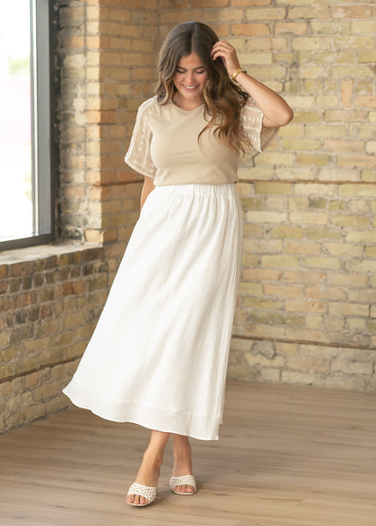 Elizabeth Embroidered Flutter Sleeve Top