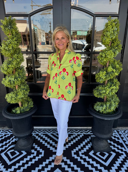 Reese Top - Lime Green Mix