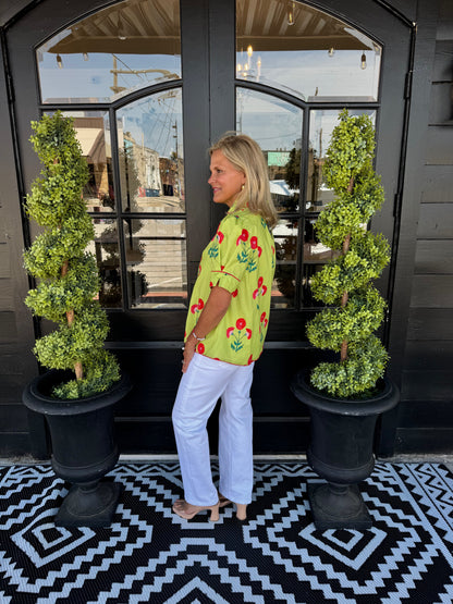 Reese Top - Lime Green Mix