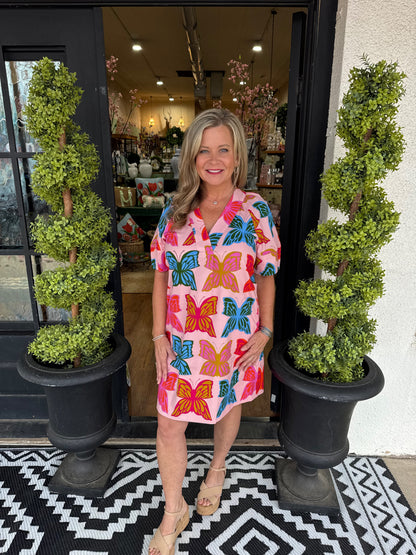 Uncle Frank Butterflies Shift Dress