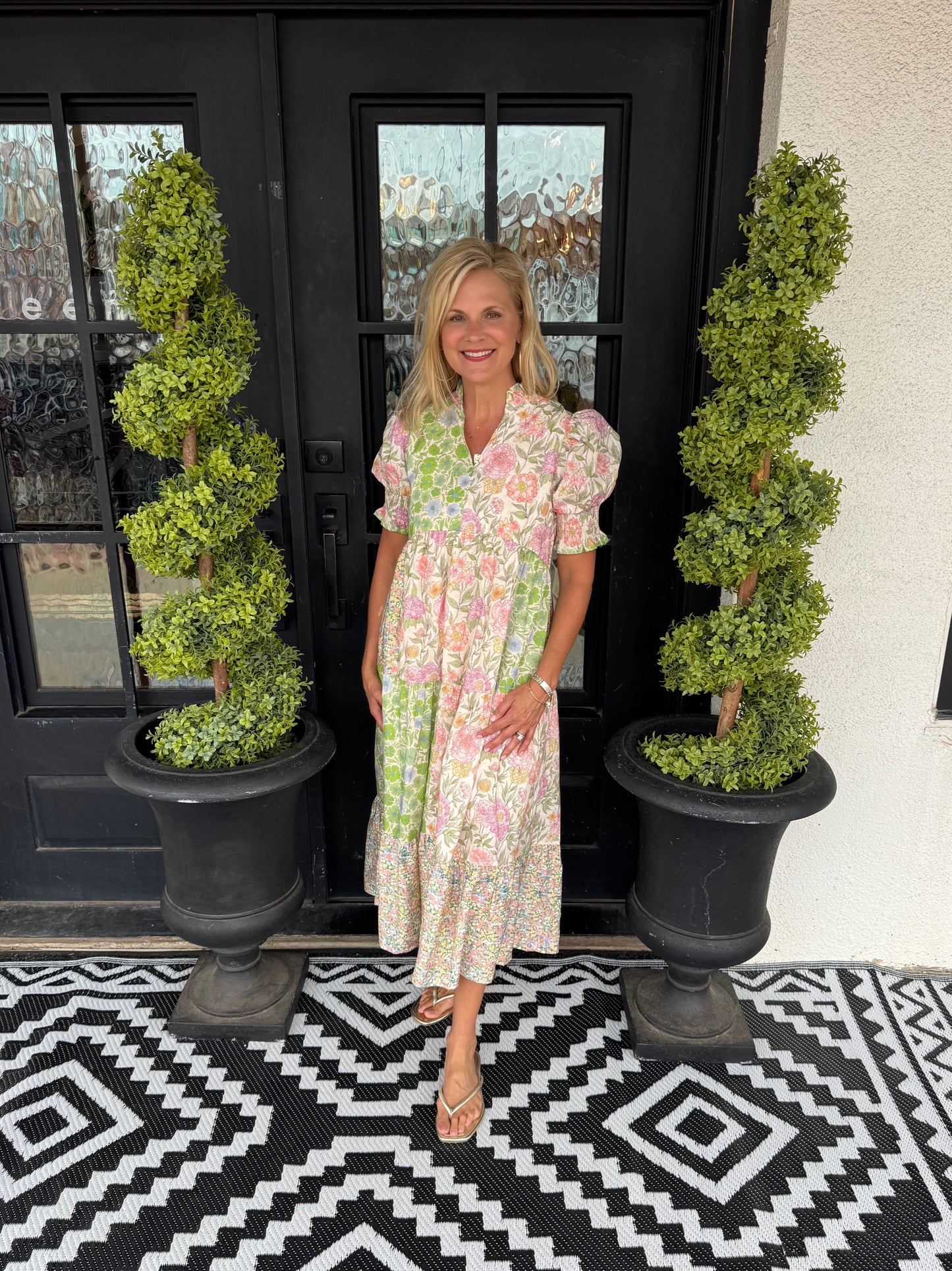 Elma Dress - Lime Green Mix