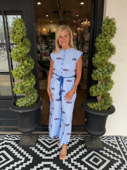 Uncle Frank Embroidered Fish Jumpsuit