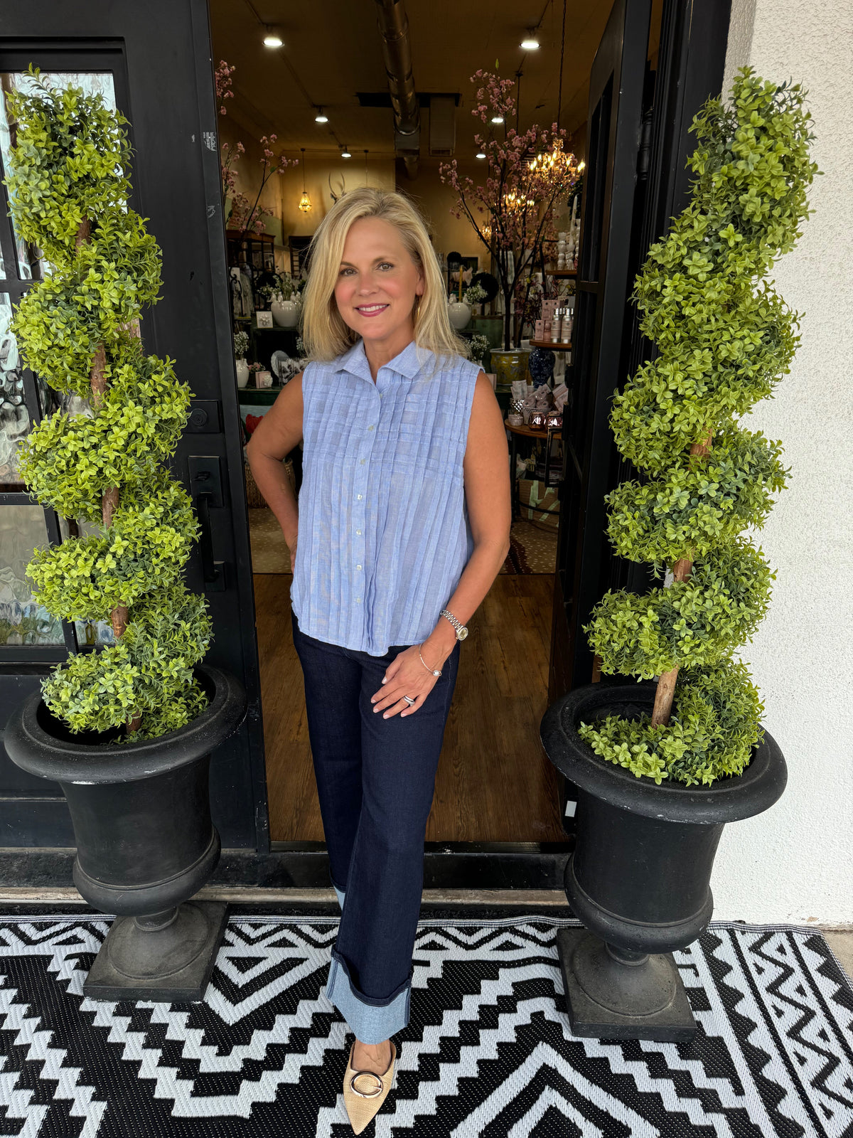 Ivy Jane Tucked Pattern Shirt