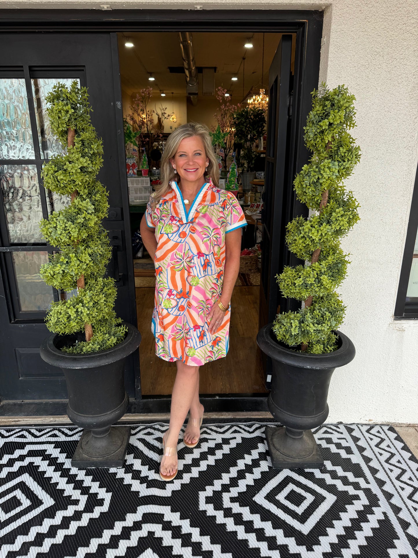 Stasie Dress - Tangerine Mix