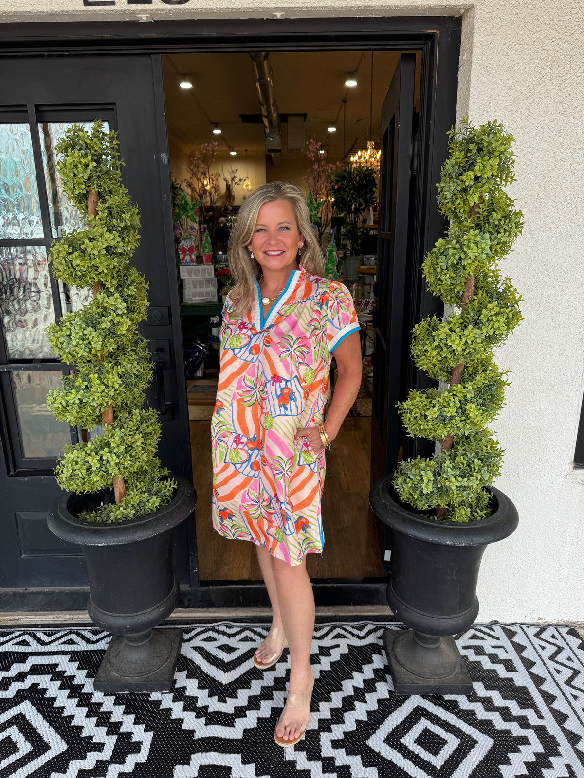 Stasie Dress - Tangerine Mix