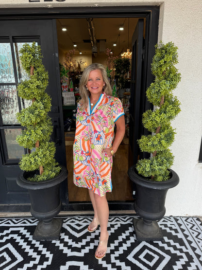 Stasie Dress - Tangerine Mix