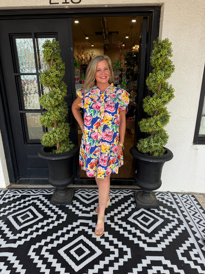 Greenly Dress - Blue Mix
