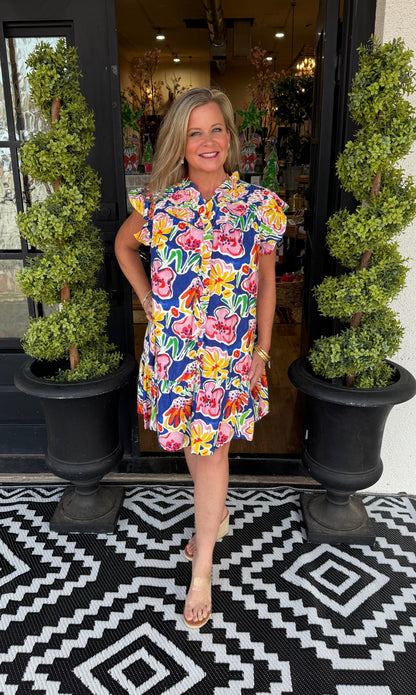 Greenly Dress - Blue Mix