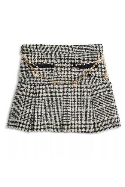 JUNIOR HATTIE PLEATED SKIRT W/ CHAIN BELT
