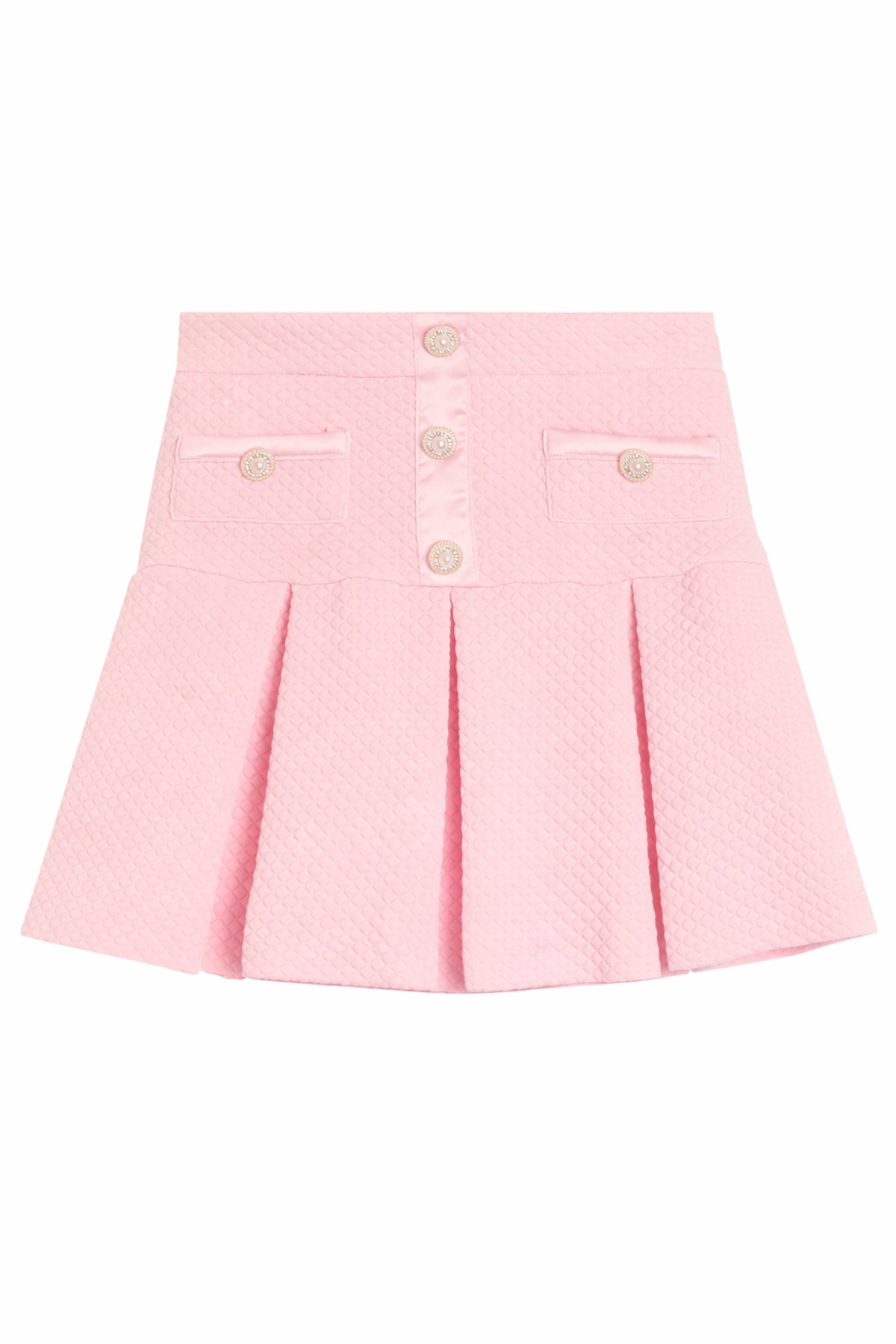 TWEEN HATTIE PLEATED BUTTON DETAIL SKIRT - FINAL SALE