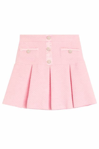 TWEEN HATTIE PLEATED BUTTON DETAIL SKIRT - FINAL SALE