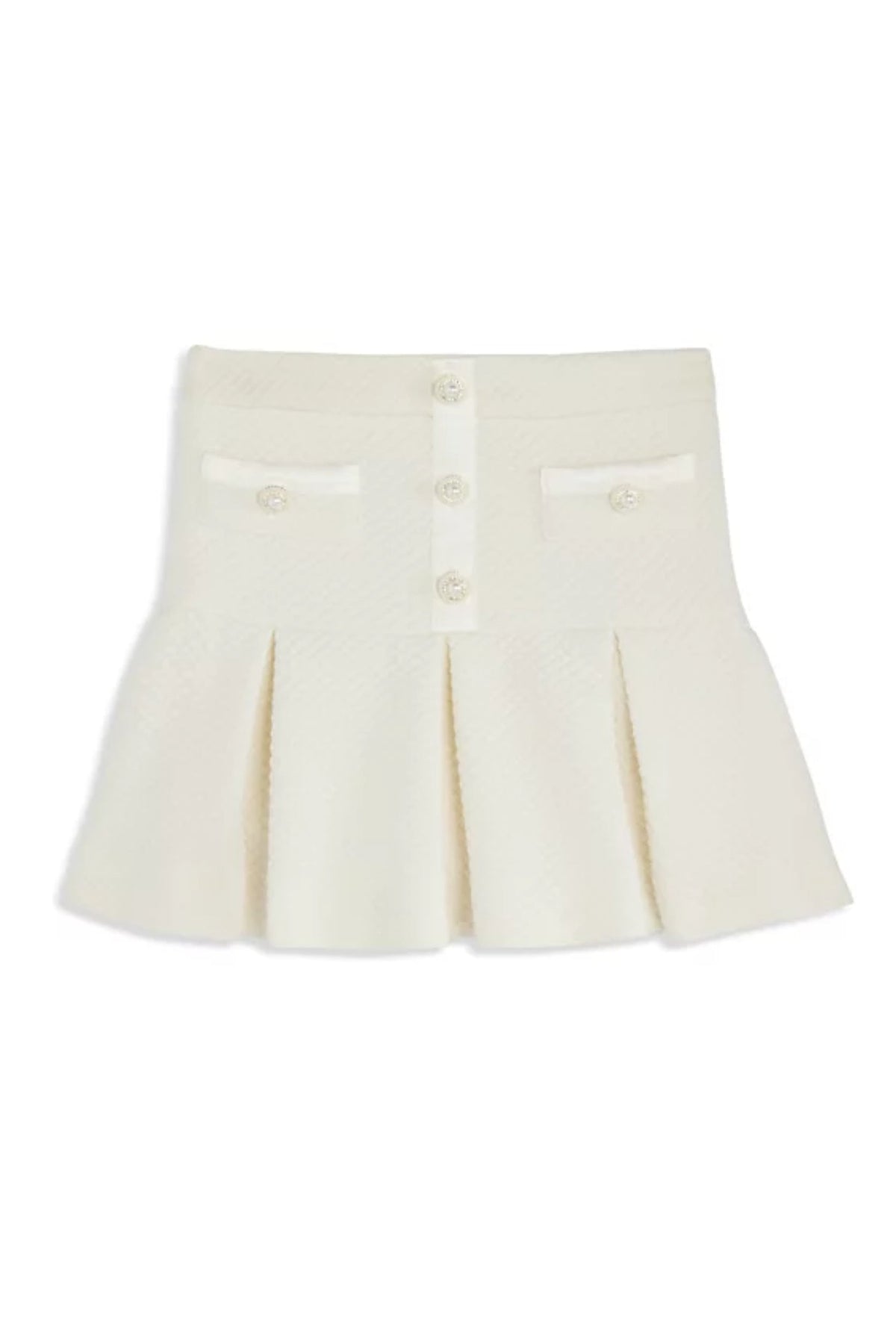 TWEEN HATTIE PLEATED BUTTON DETAIL SKIRT - FINAL SALE