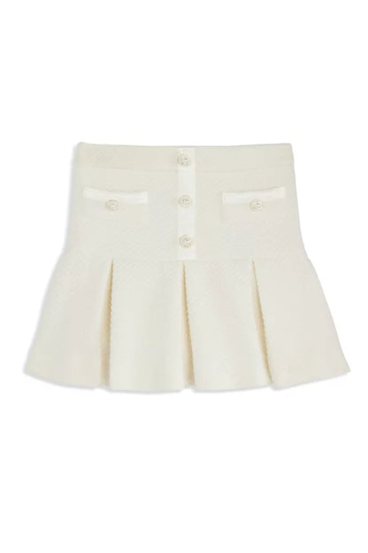 TWEEN HATTIE PLEATED BUTTON DETAIL SKIRT - FINAL SALE