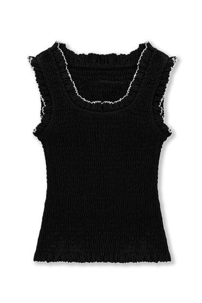 JUNIOR HELENA SOLID SMOCKED TANK TOP