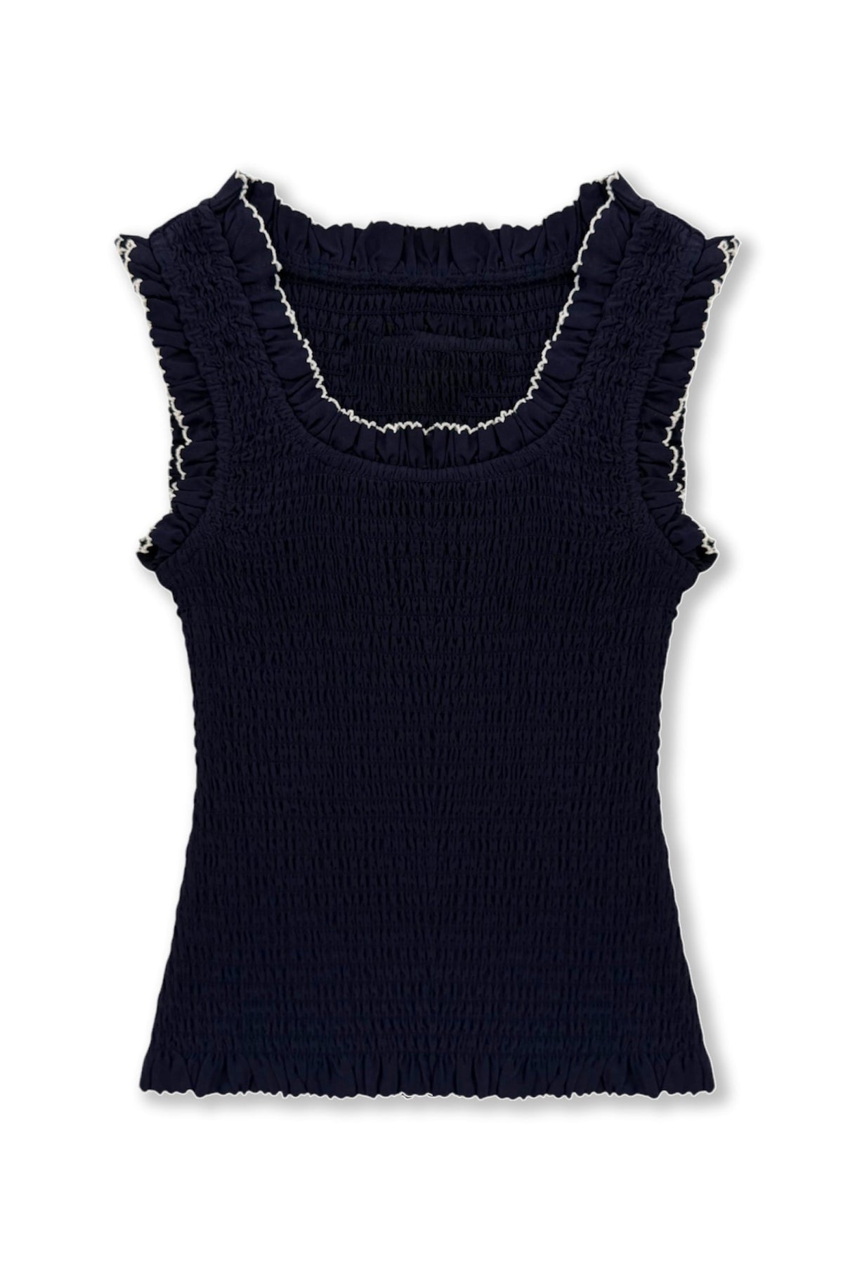 JUNIOR HELENA SOLID SMOCKED TANK TOP