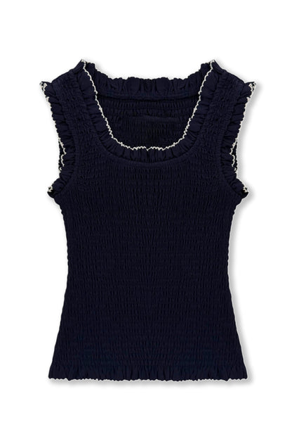 JUNIOR HELENA SOLID SMOCKED TANK TOP