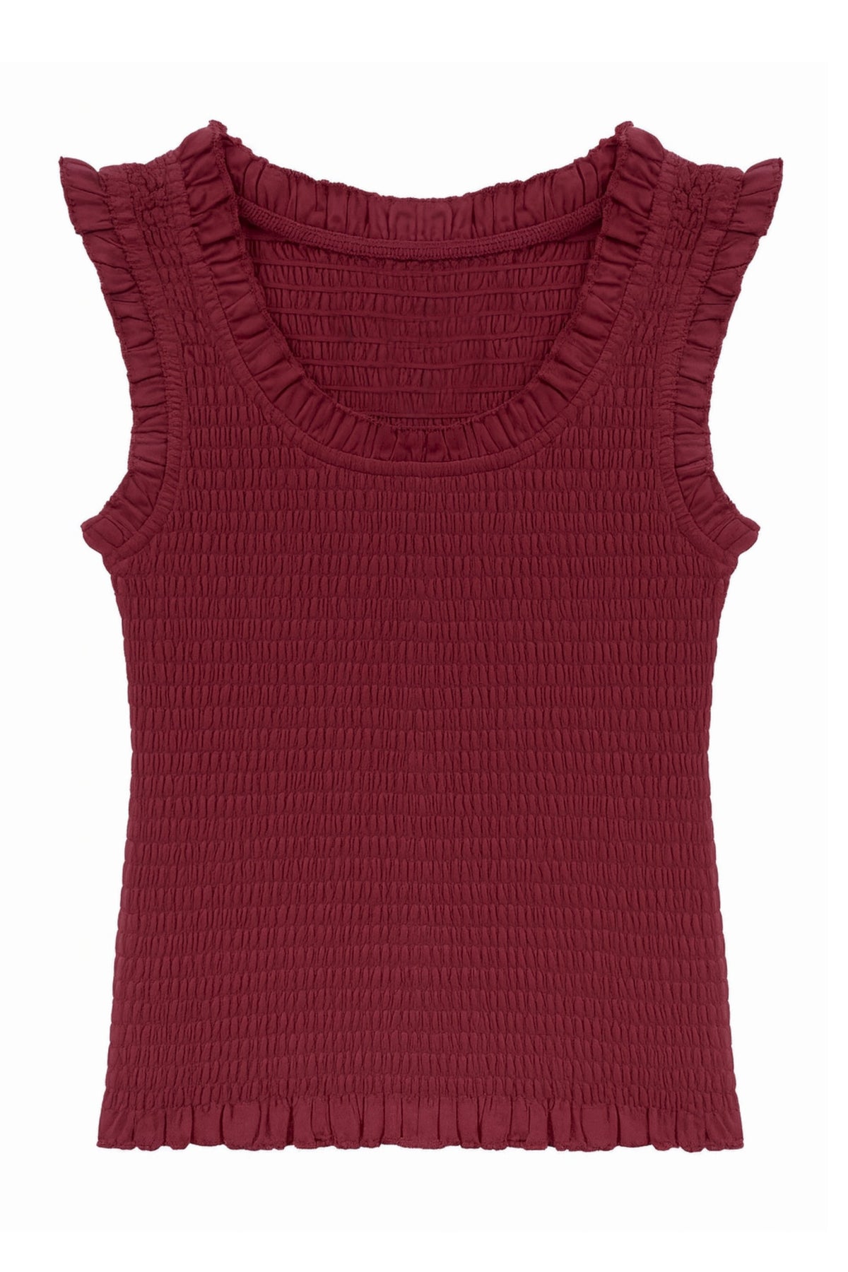 JUNIOR HELENA SOLID SMOCKED TANK TOP - FINAL SALE
