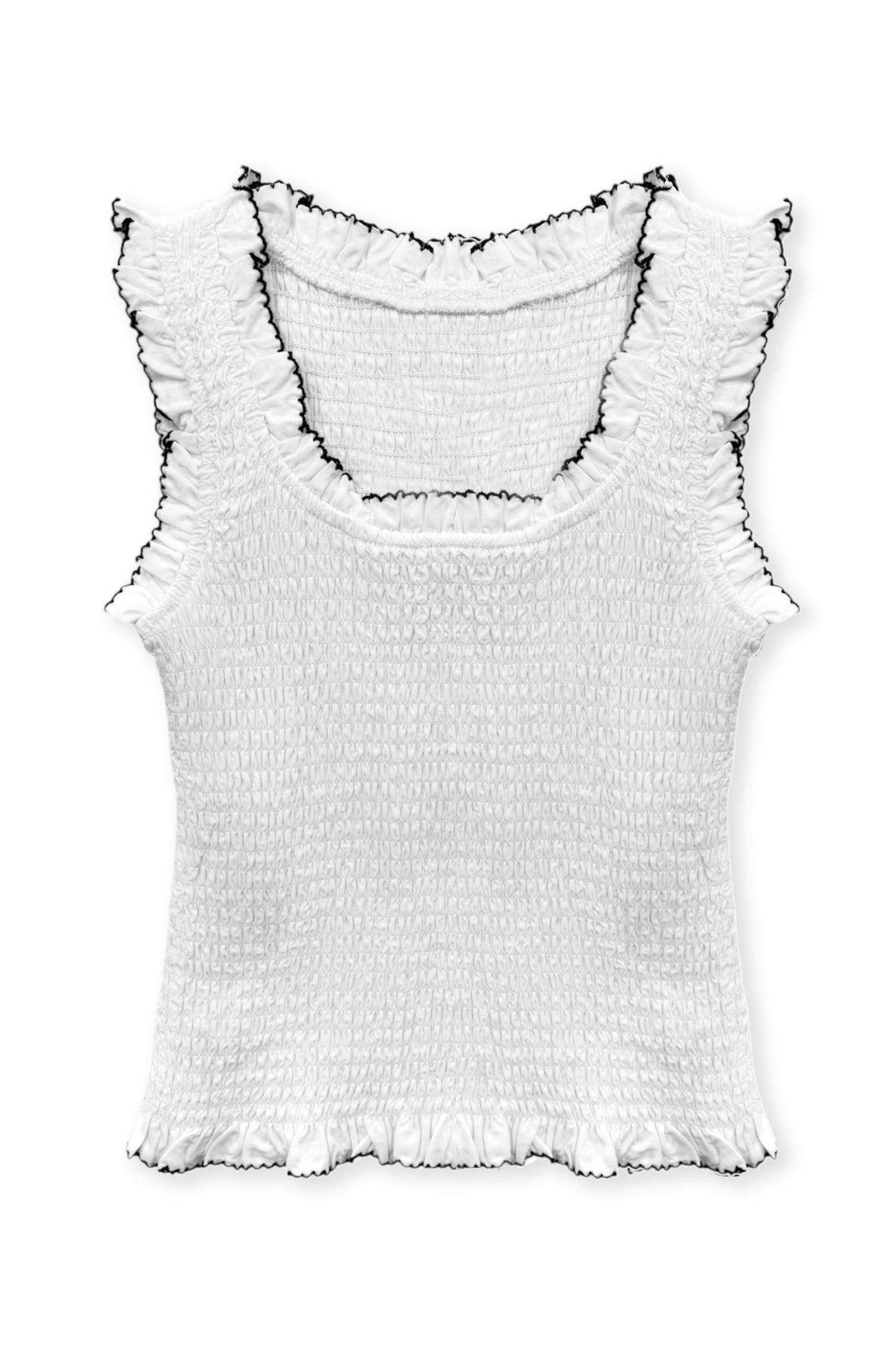 JUNIOR HELENA SOLID SMOCKED TANK TOP