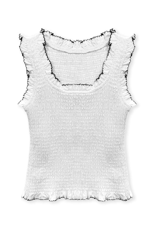 JUNIOR HELENA SOLID SMOCKED TANK TOP