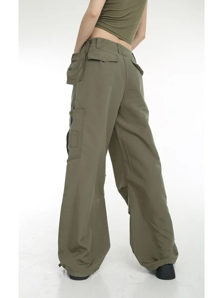 Retro Y2K Cargo Women High Street Drawstring Wide Leg Aesthetic Pant