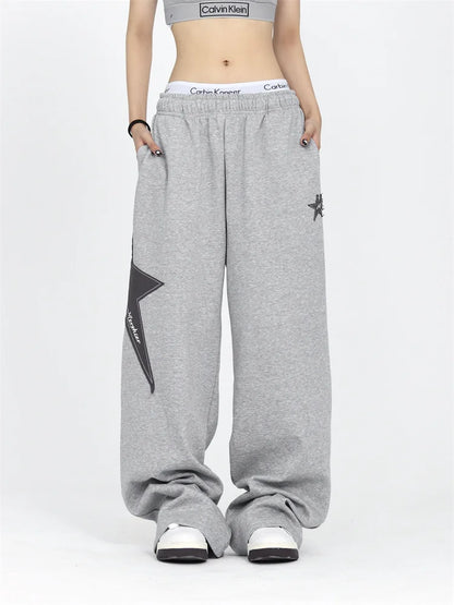 Star Jogging Sweatpants Women Harajuku Retro Vintage Patchwork Pant