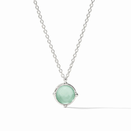 Honeybee Solitaire Necklace - Iridescent Aquamarine Blue
