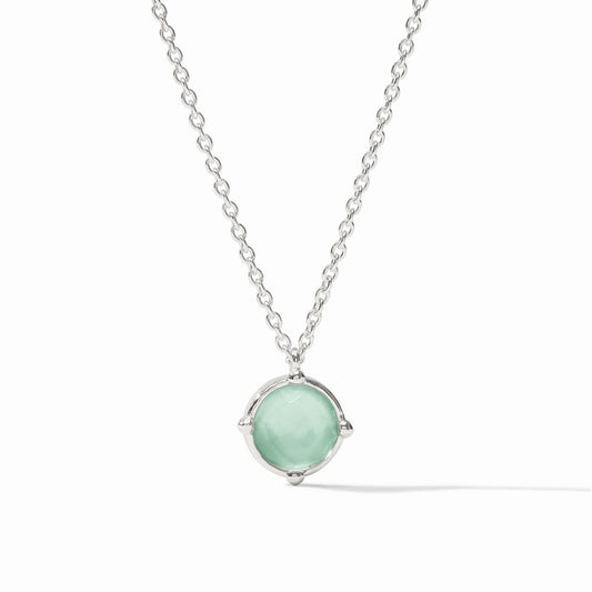 Honeybee Solitaire Necklace - Iridescent Aquamarine Blue