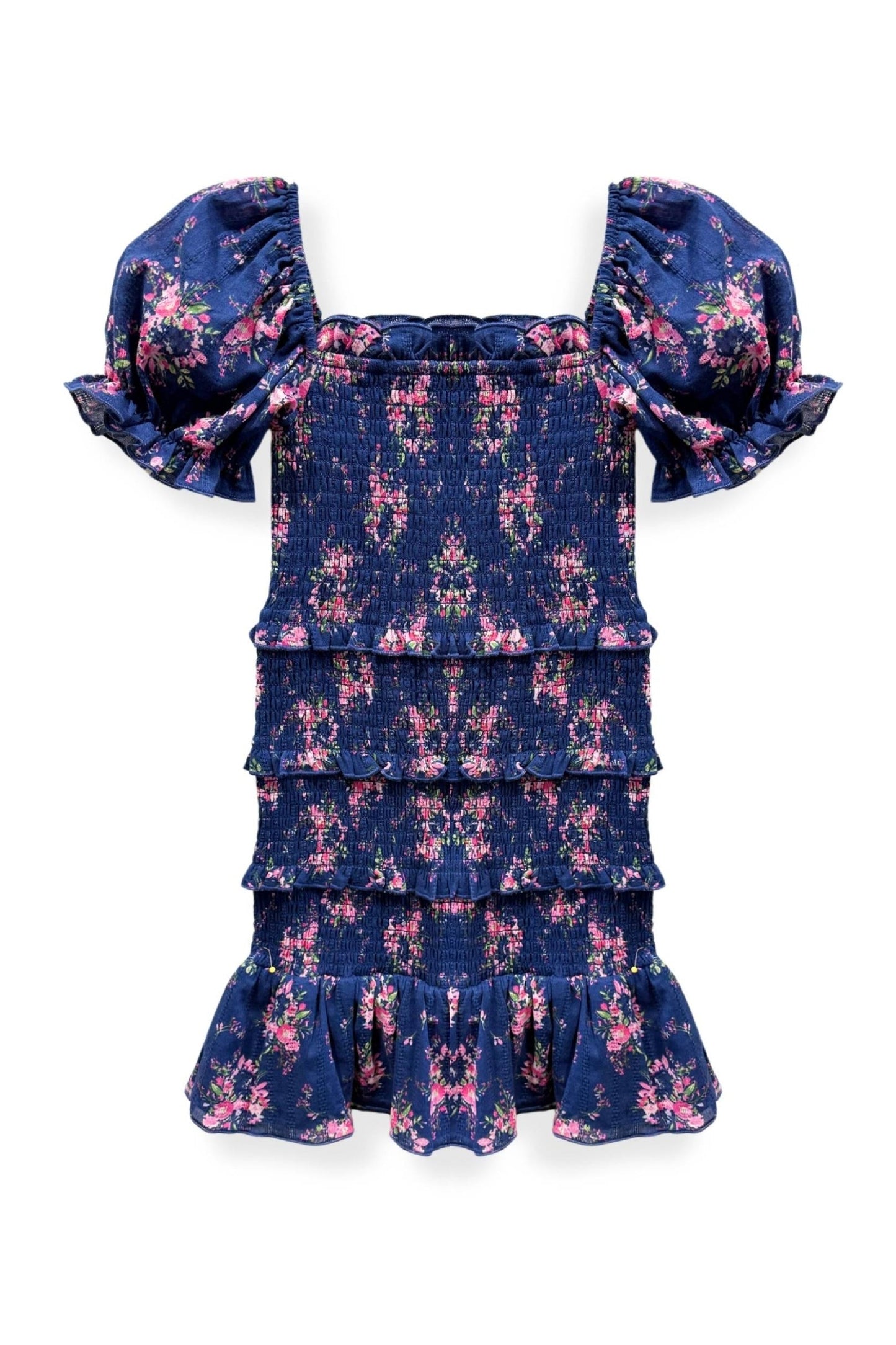 JUNIOR LAILA PRINTED SMOCKED PUFF SLEEVE DRESS - FINAL SALE