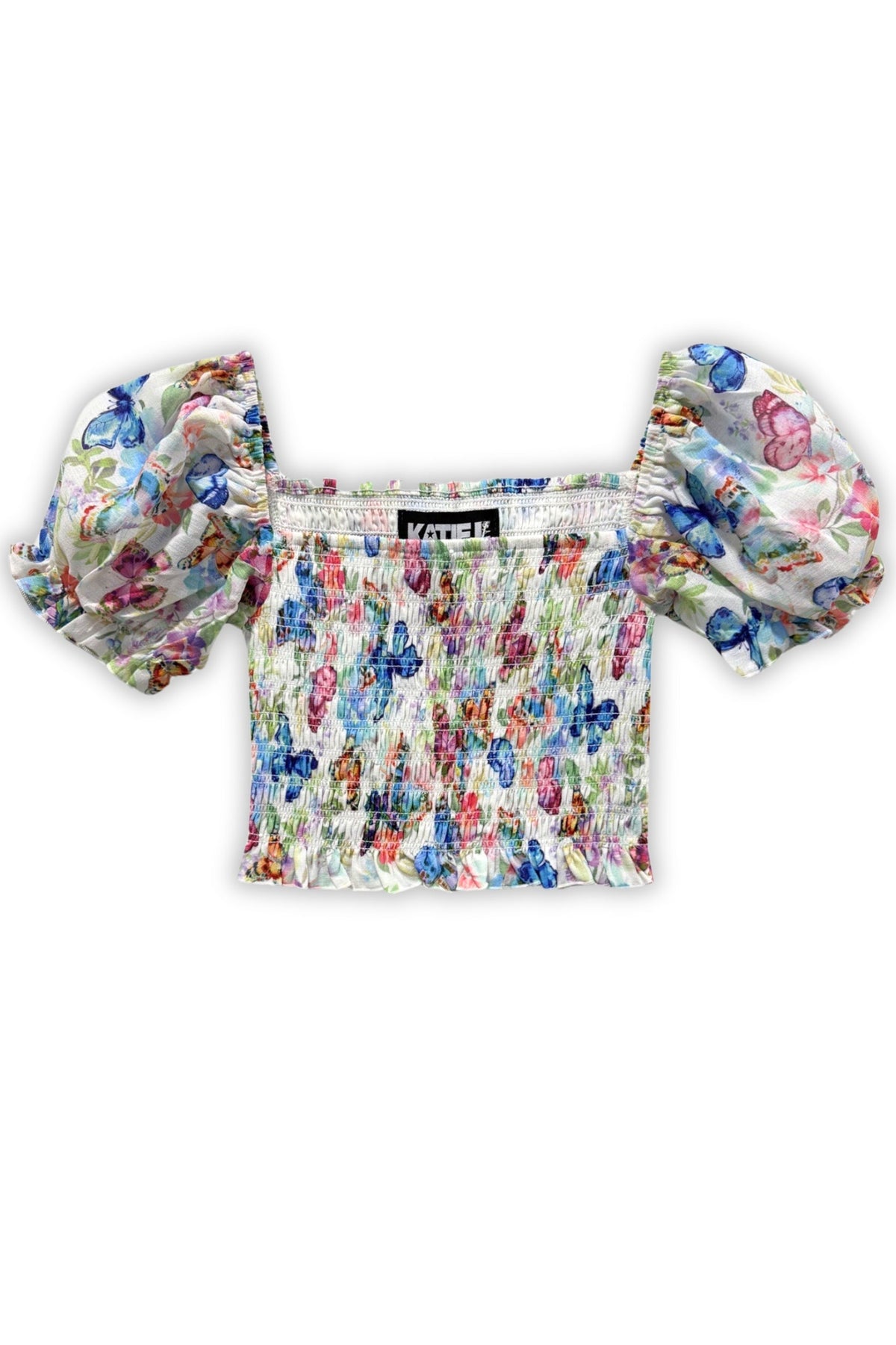 TWEEN MARLEE PRINT PUFF SLEEVE TOP - FINAL SALE