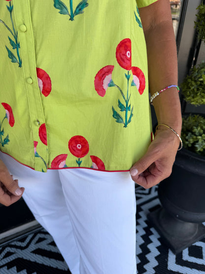Reese Top - Lime Green Mix