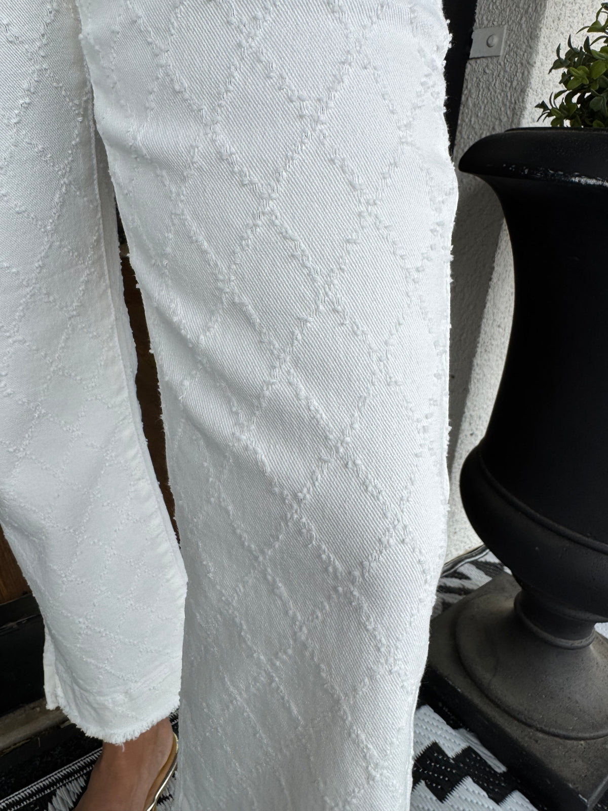 Liverpool Hannah Crop Flare - White Diamond