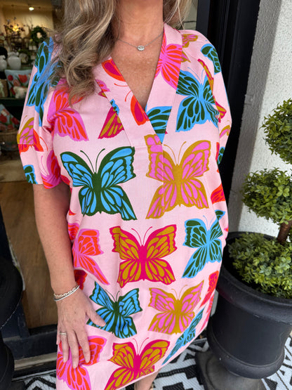 Uncle Frank Butterflies Shift Dress
