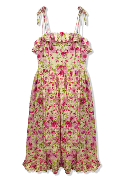 TWEEN IVY PRINTED TIE SHOULDER MAXI DRESS - FINAL SALE