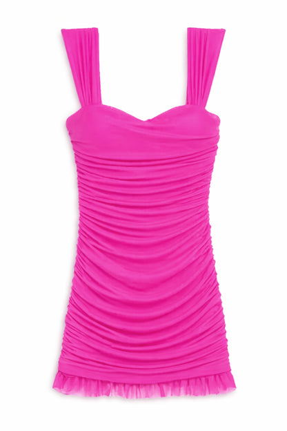 TWEEN JOEY SOLID SWEETHEART MESH DRESS