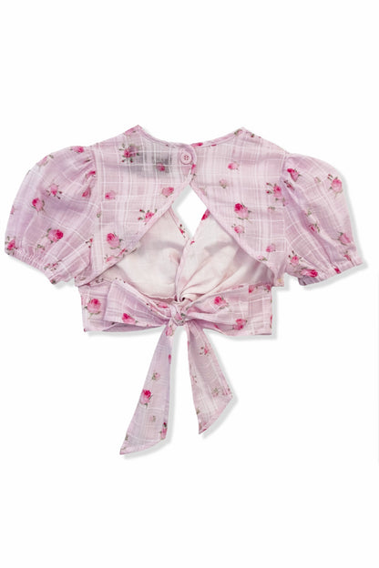 TWEEN JULIET PRINTED TWISTED FRONT TOP
