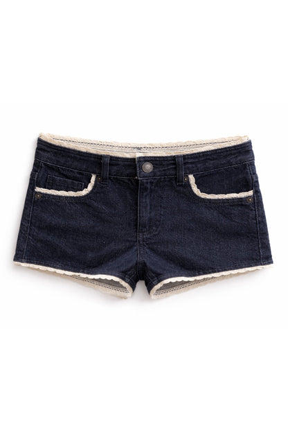 TWEEN KAUAI DENIM LACE TRIM SHORTS