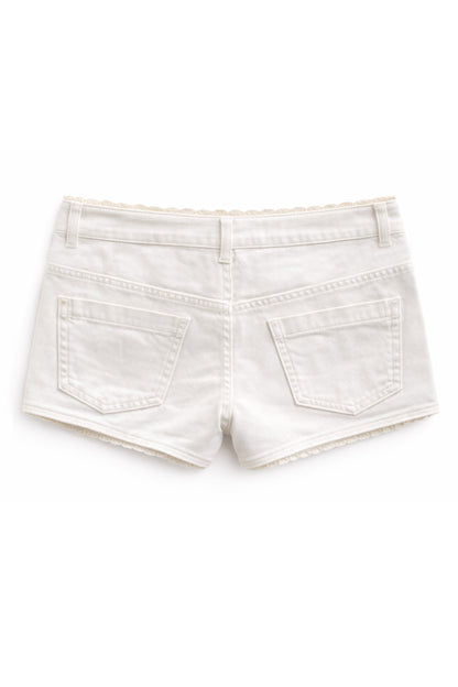 TWEEN KAUAI DENIM LACE TRIM SHORTS
