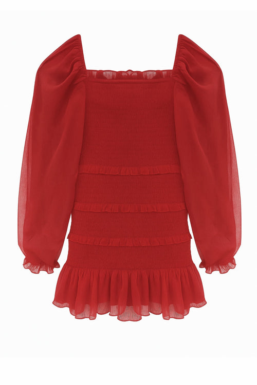 TWEEN LAILA SOLID DRESS WITH SHEER SLEEVES