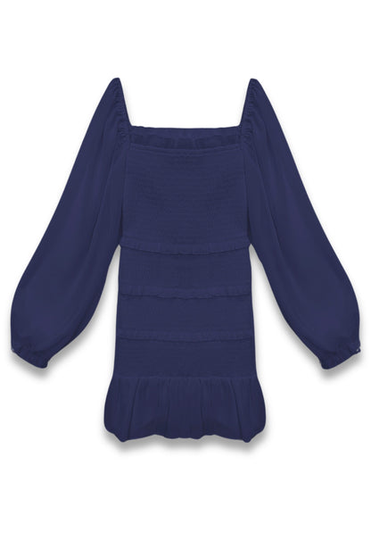 TWEEN LAILA SOLID DRESS WITH SHEER SLEEVES