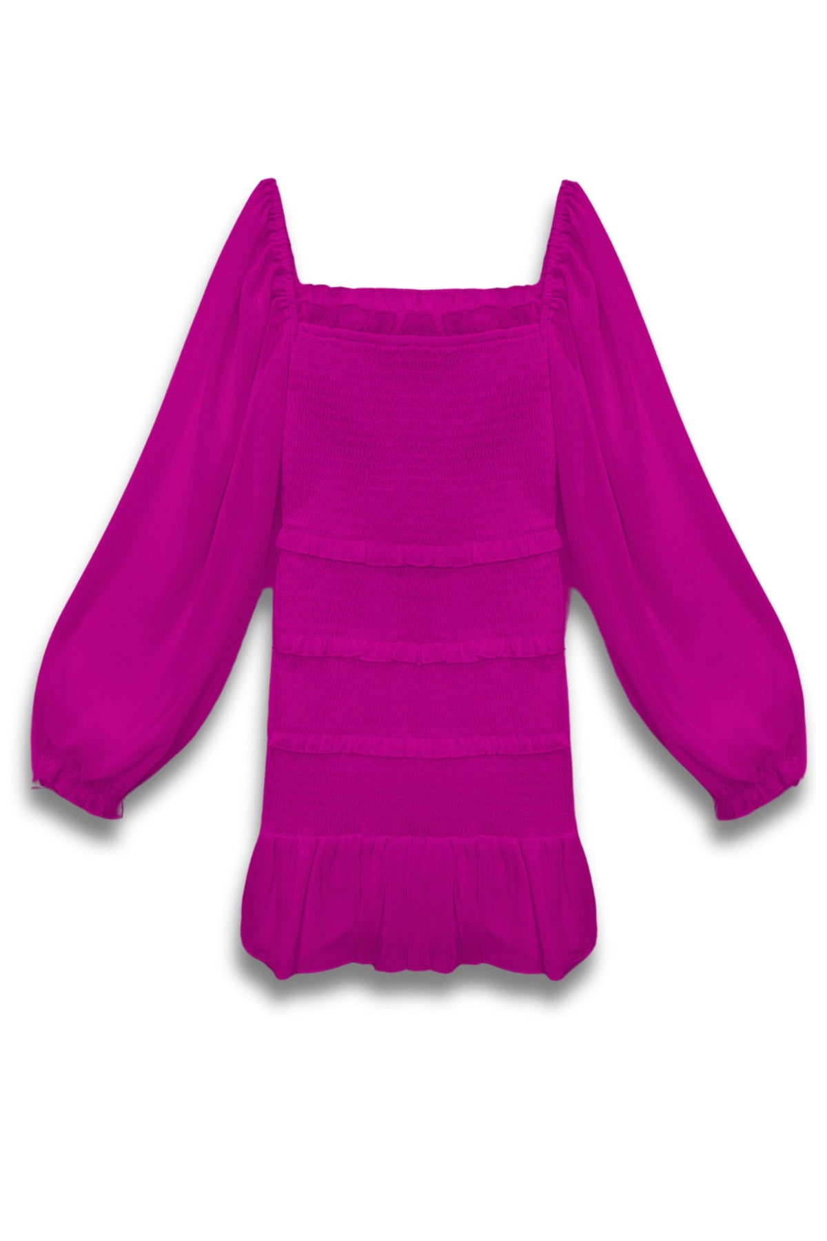 JUNIOR LAILA SOLID DRESS WITH SHEER SLEEVES