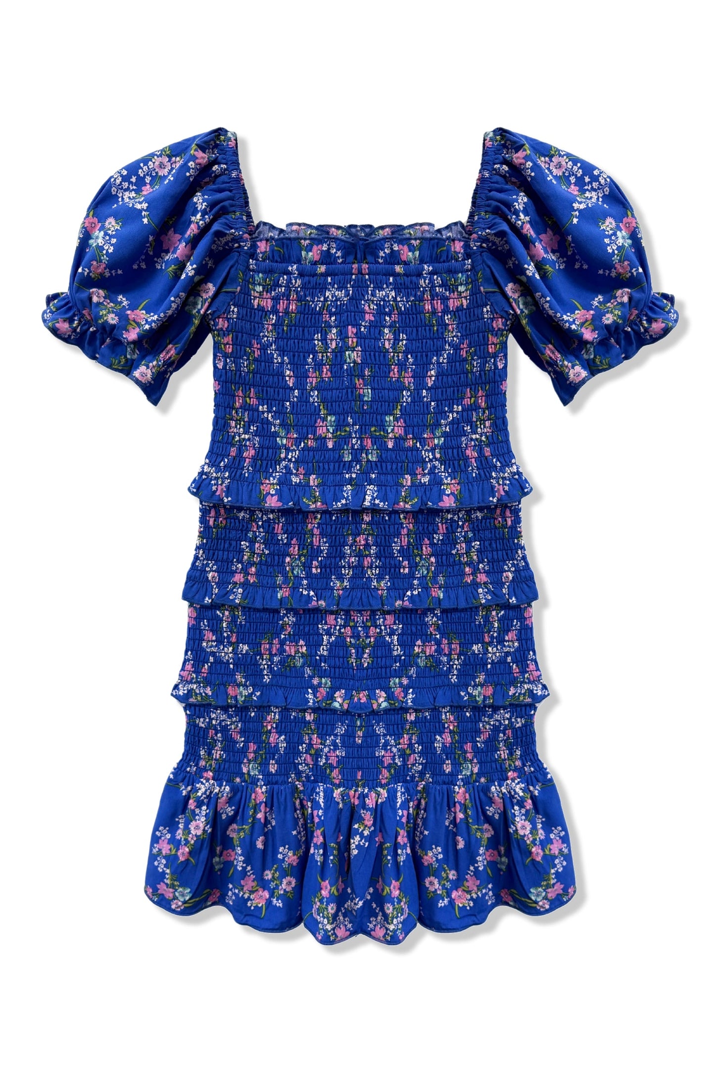 TWEEN LAILA PRINTED SMOCKED PUFF SLEEVE DRESS - FINAL SALE