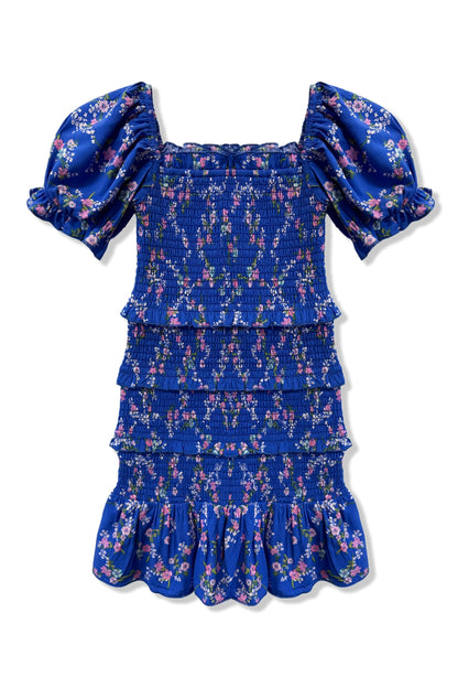 TWEEN LAILA PRINTED SMOCKED PUFF SLEEVE DRESS - FINAL SALE