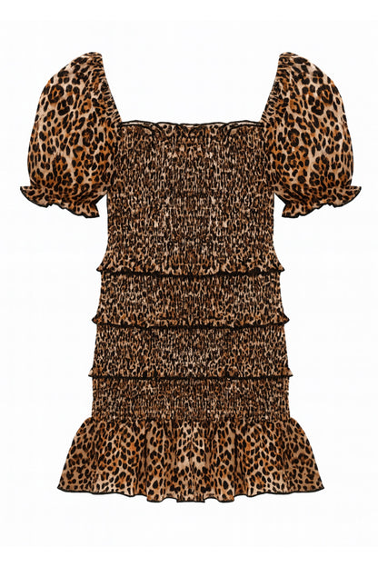 TWEEN LAILA PRINTED SMOCKED PUFF SLEEVE DRESS - FINAL SALE